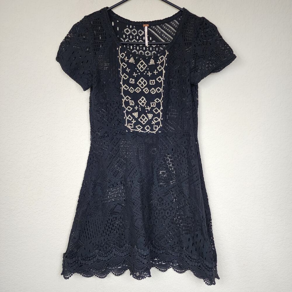 Free People Sheer Goth Patchwork XS Dress